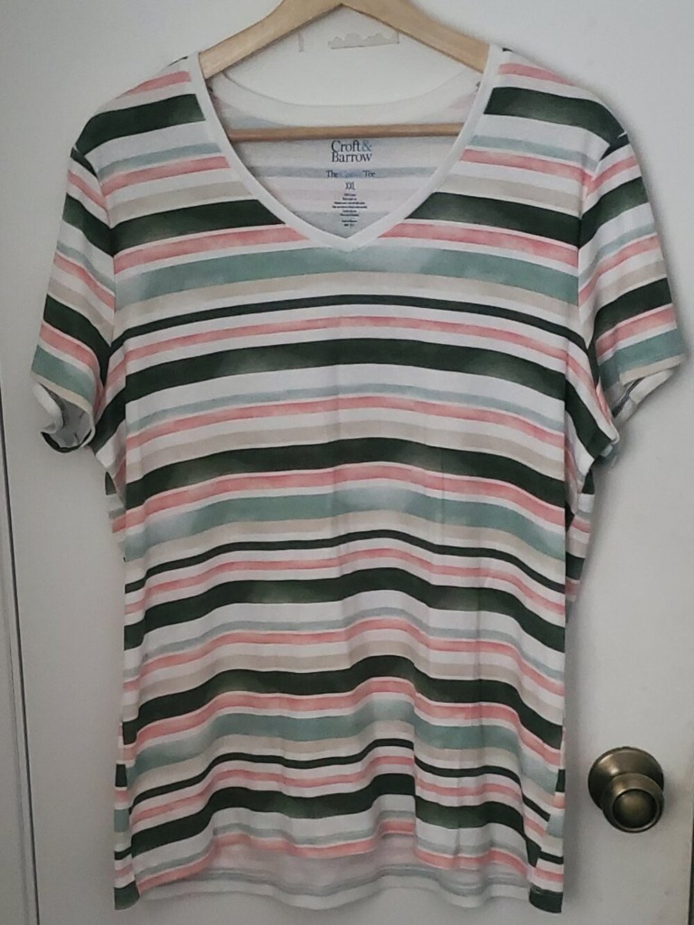 Croft & Barrow Striped Classic T-Shirt Women's Size XXL